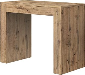 Wysuwana drewniana konsola, wykończenie dąb rustykalny 90×45-90×300 cm - LERICI