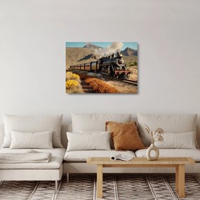 Obraz na szkle - Lokomotywa parowa (70x50 cm)