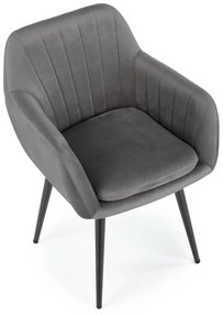 K429 Krzesło Tapicerowane Velvet Ergonomiczne Nowoczesne Popielaty HLR18