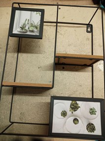 PROMOCJA Półka ścienna z ramkami na zdjęcia KIVORA 40x30 cm, czarna II jakość