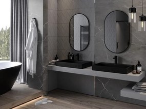 Mexen Loft lustro łazienkowe owalne 90 x 55 cm, rama czarna - 9851-090-055-000-70