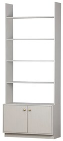 Jasnoszary regał modułowy z litego drewna sosnowego 80x200 cm Madu – WOOOD
