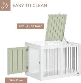 PawHut Klatka dla psa 2 drzwi Zamykana na klucz Kratka stalowa Biało Srebrna 80x50x565cm | Aosom PL