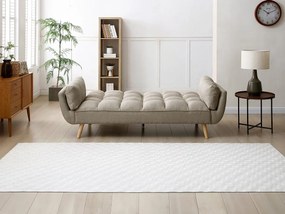 Kanapa 3-osobowa rozkładana z beżową tapicerką - LOELINE