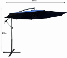 Granatowy parasol ogrodowy S2-D62