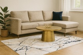 Beżowy marmurowy dywan do salonu glamour B3-Z96