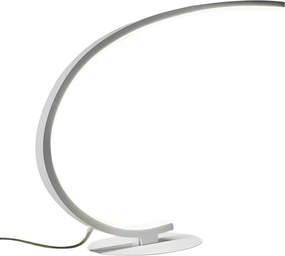 Lampa stołowa LED Iole, ściemnialna, 12 W, ciepłe światło, 3000 K - satynowa biel, nowoczesny design, aluminium, IP20