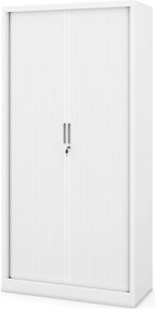 Szafa biurowa na akta z roletą Damian 90x45x185 cm biała