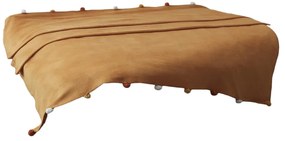 Musztardowa polarowa narzuta 150x200 cm Pom Pom – Mijolnir
