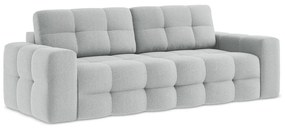 Jasnoszara rozkładana sofa z materiału bouclé 255 cm Milu – Makamii