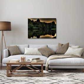 Obraz jeziora przy lesie (70x50 cm)