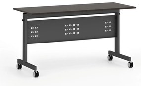 Mobilny stół PRIMO MOBI, 140x60 cm, czarna podstawa, wenge