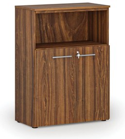 Szafa biurowa kombinowana PRIMO WOOD, 800 x 420 x 1087 mm, orzech
