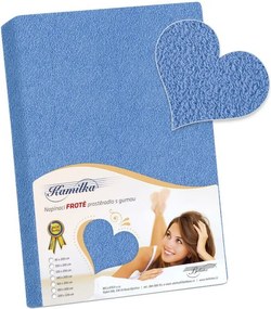 Bellatex prześcieradło frotte niebieski, 90 x 200 cm