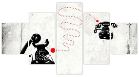 Obraz - Rysunek telefonu w stylu Banksy (125x70 cm)