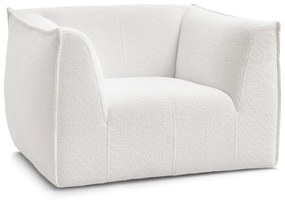 Biały fotel z materiału bouclé Giorgia – Bobochic Paris