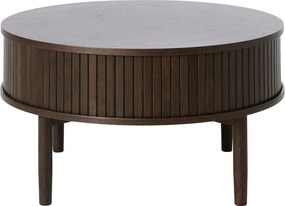 Okrągły stolik w dekorze dębu w ciemnym naturalnym kolorze ø 85 cm Meta – Unique Furniture