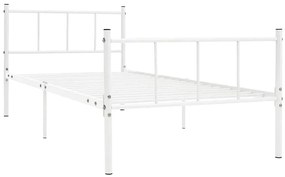 Białe metalowe łóżko pojedyncze 90x200 cm - Kalea