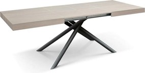 Stół drewniany, wiąz perłowy, podstawa antracytowa, wym.140x90-220x90cm - CARRARA