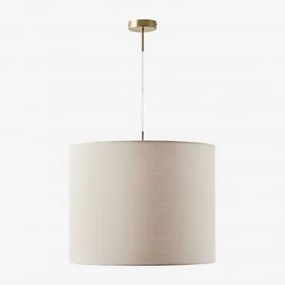 Lampa Sufitowa Wisząca Z Tkaniny Arlina Biały Łamany Ø50 Cm - ↑40 Cm Arlina & Złoty - Przezroczysty - Sklum