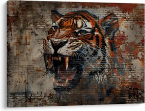 Obraz - Tygrys z cegieł (70x50 cm)