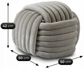 Szara nowoczesna pleciona pufa K2-B14