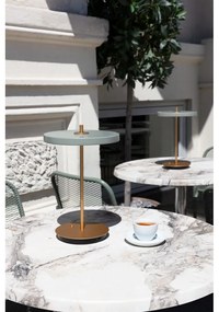Jasnozielona lampa stołowa LED ze ściemniaczem i metalowym kloszem (wysokość 31 cm) Asteria Move – UMAGE