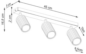 Listwa oświetleniowa 3-punktowa KARBON 3L biała ryflowana SOLLUX  LIGHTING