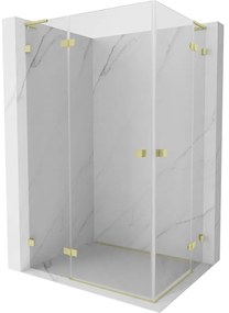 Mexen Lunar L Duo kabina prysznicowa uchylna lewa 110 x 70 cm, transparent, złota szczotkowana - 834L-110L-070P-55-00