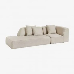 Sofa Modułowy Narożny 2-częściowy Z Lewym Szezlongiem Tapicerowany Cardea Bukla Kremowy Beż - Sklum