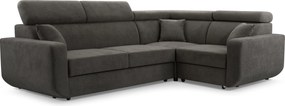 Masseno Narożnik RENO z funkcją spania i pojemnikiem na pościel Narozniki L, Rozkładana sofa - Szary, VELO 636