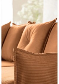 Ceglasty sztruksowy rozkładany narożnik (lewostronny) Lazy Lukka – Miuform