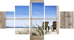 Obraz - Okno z widokiem na plażę (125x70 cm)