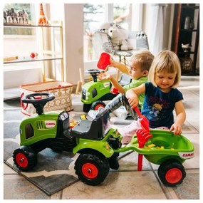 Falk traktorek baby claas zielony z przyczepką + akc. od 1 roku