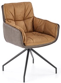 Krzesło czarny odcienie brązu K523 obrotowe eco skóra tkanina