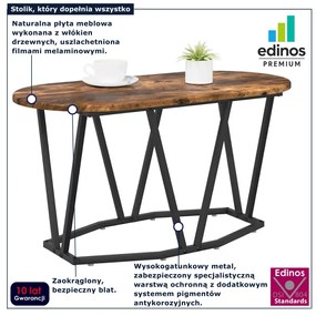 Nowoczesny owalny stolik kawowy dąb wędzony H4-F19