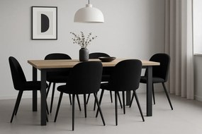 Metalowe czarne welurowe krzesło Z8-H49