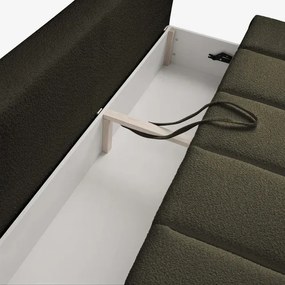 Sofa z Funkcją Spania SARIA Oliwkowa Boucle Nowoczesna