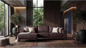 Ciemnobrązowy narożnik z imitacji skóry (lewostronny) Copenhagen – Scandic