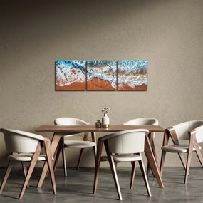Obraz plaży morskiej (z zegarem) (90x30 cm)