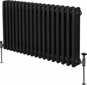 Tradycyjny grzejnik 3-kolumnowy - 600 x 832 mm - czarny