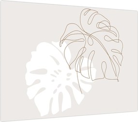 Obraz - Line art monstera N⁰2 (70x50 cm)