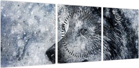 Obraz - Wilk z kreskówki (z zegarem) (90x30 cm)