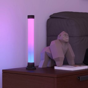 HOMCOM Zestaw 2 lamp LED, lampka stołowa z kontrolą przez aplikację i pilota, synchronizacja z muzyką, tryby kolorów, timer, biały