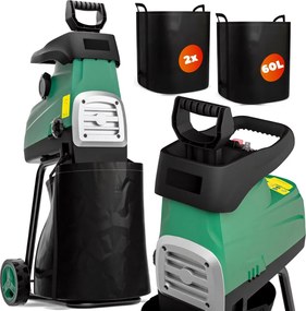 Rozdrabniacz do gałęzi DIOX+2x worek 60l, 3100W czarny/zielony Gardebruk