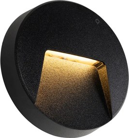 Zestaw 6 czarnych, okrągłych lamp zewnętrznych LED IP65 - Gem