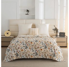 Mikropluszowy koc HERBALIS, kremowy Rozmiar: 150 x 200 cm