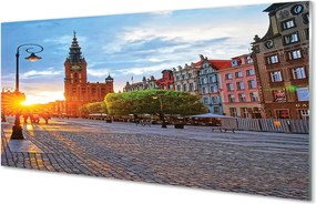 Panel szklany do Kuchni Gdańska Starówka o Świcie