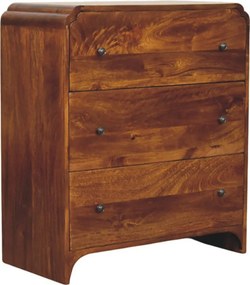 Artisan Furniture Lite drewno Komoda Newton z 3 Szufladami w Odcieniu Kasztanowym