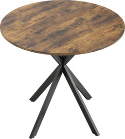 HOMCOM Okrągły stół kuchenny, 80 cm, kompaktowy blat, płyta wiórowa, metal, Rustykalny-brązowy | Aosom PL